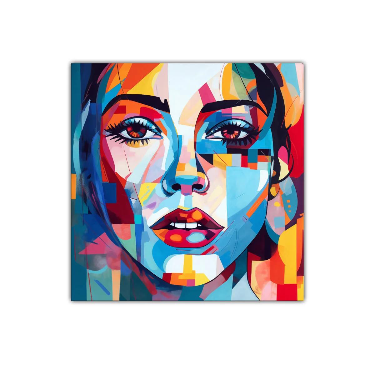 Retrato femenino moderno con colores vibrantes y contraste intenso — imagen principal