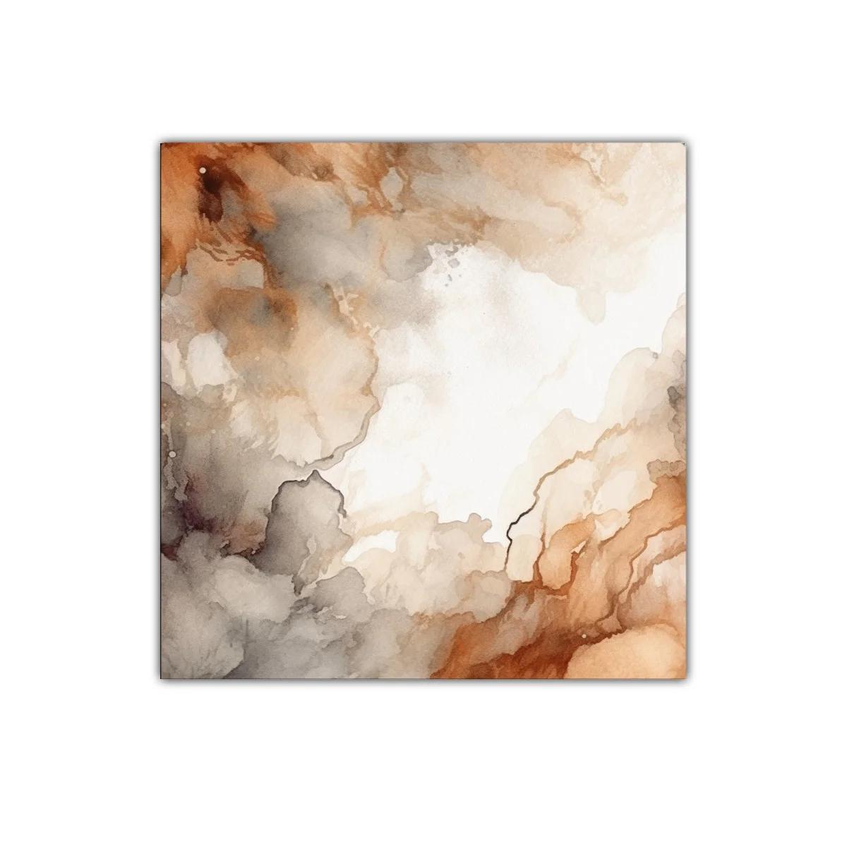 Cuadro decorativo abstracto en tonos tierra cálidos