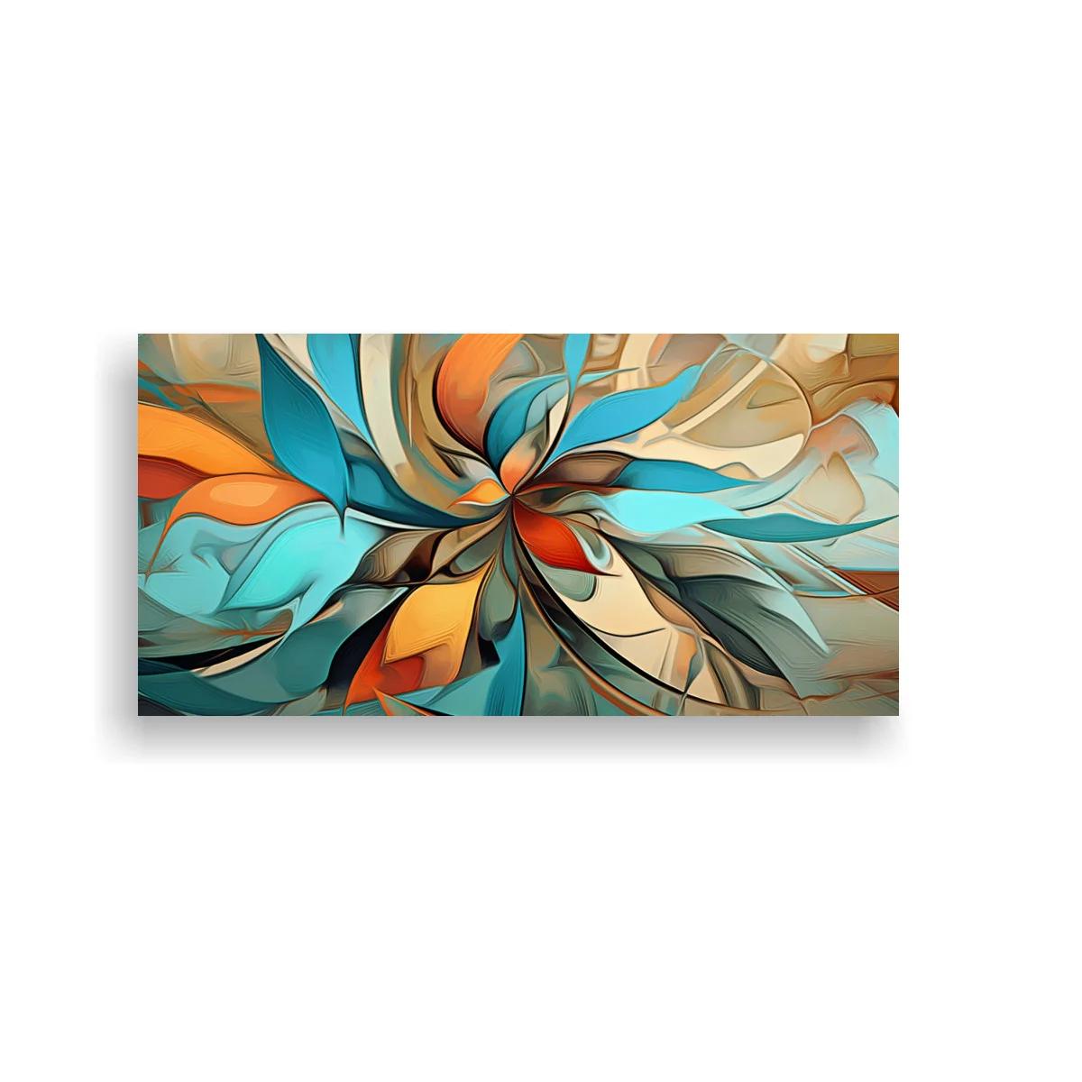 Cuadro flor abstracta con estallido radial