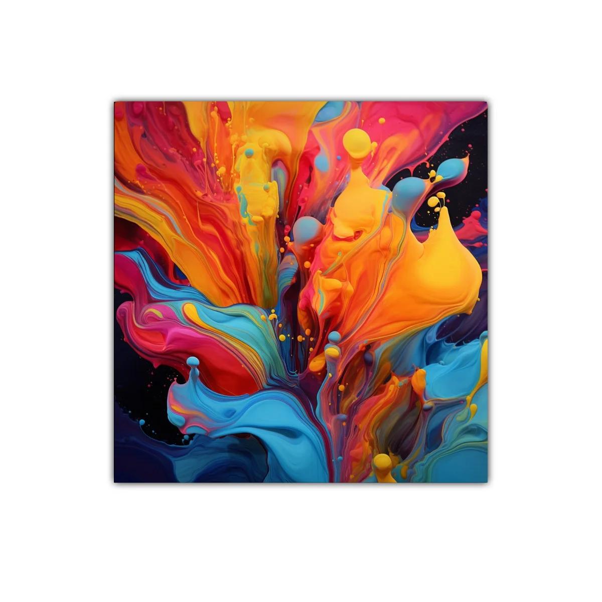 Explosión vibrante de color con formas dinámicas y fluidas