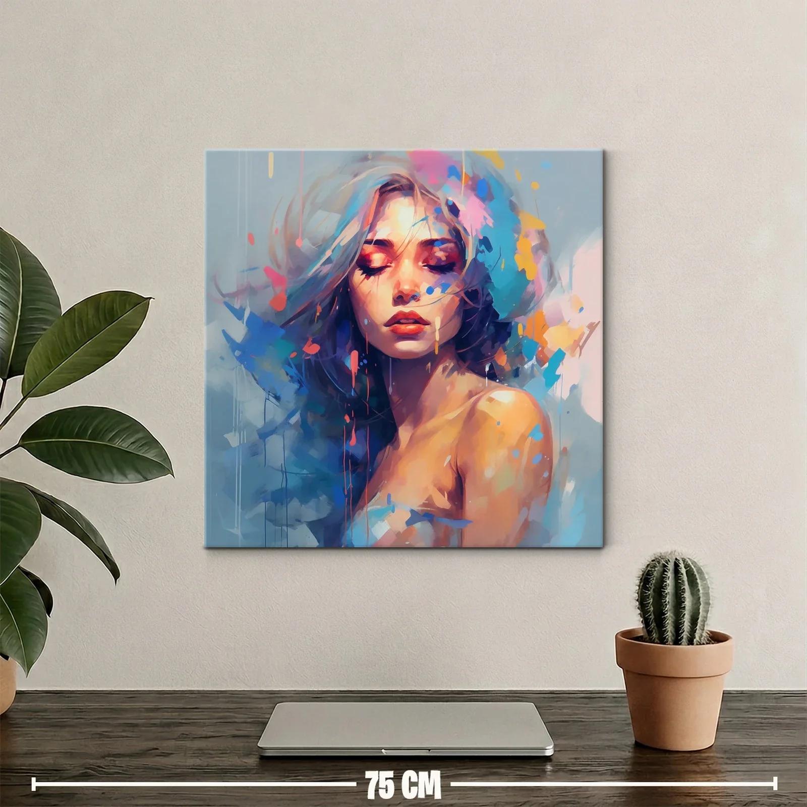 Retrato femenino en tonos vibrantes y expresivos — miniatura 2