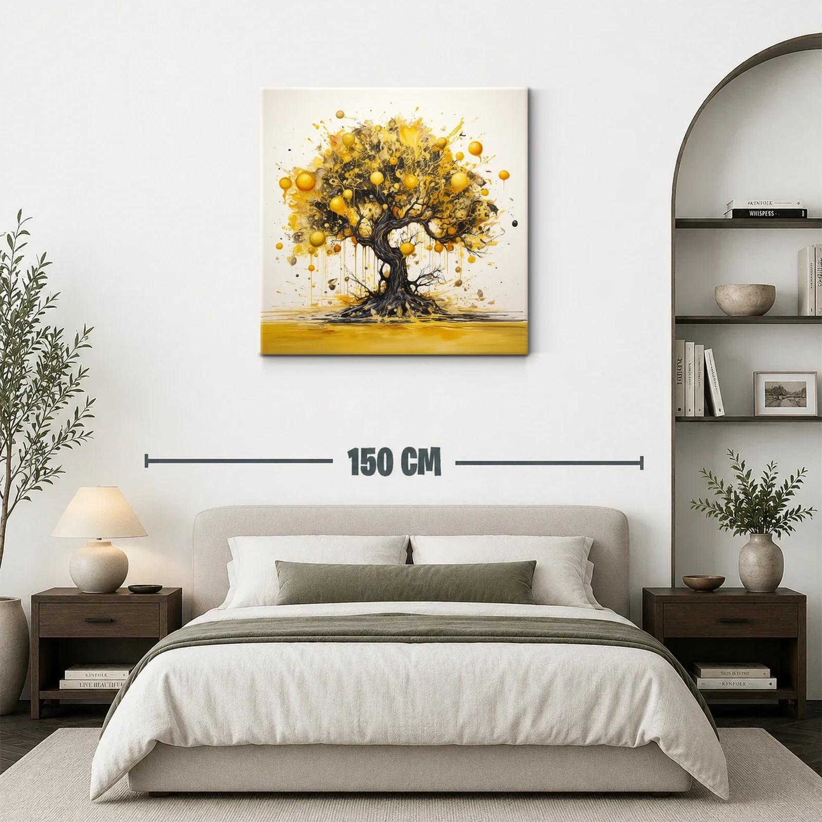 Árbol dorado con ramas en movimiento lleno de energía vibrante — miniatura 3