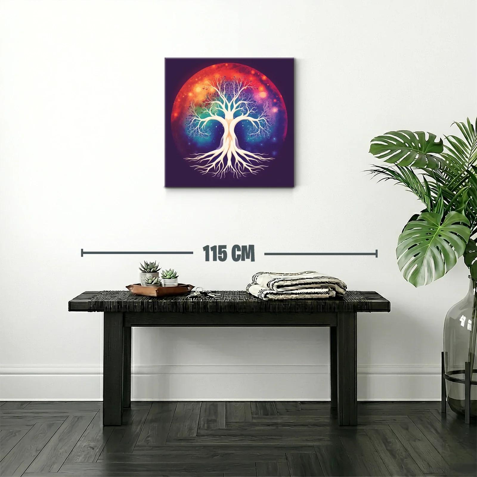 Árbol de la vida iluminado en vibrante fondo cósmico — miniatura 2