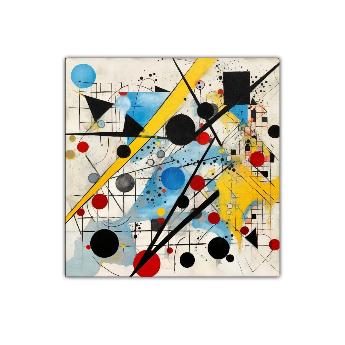 Composición abstracta con formas geométricas y colores vibrantes