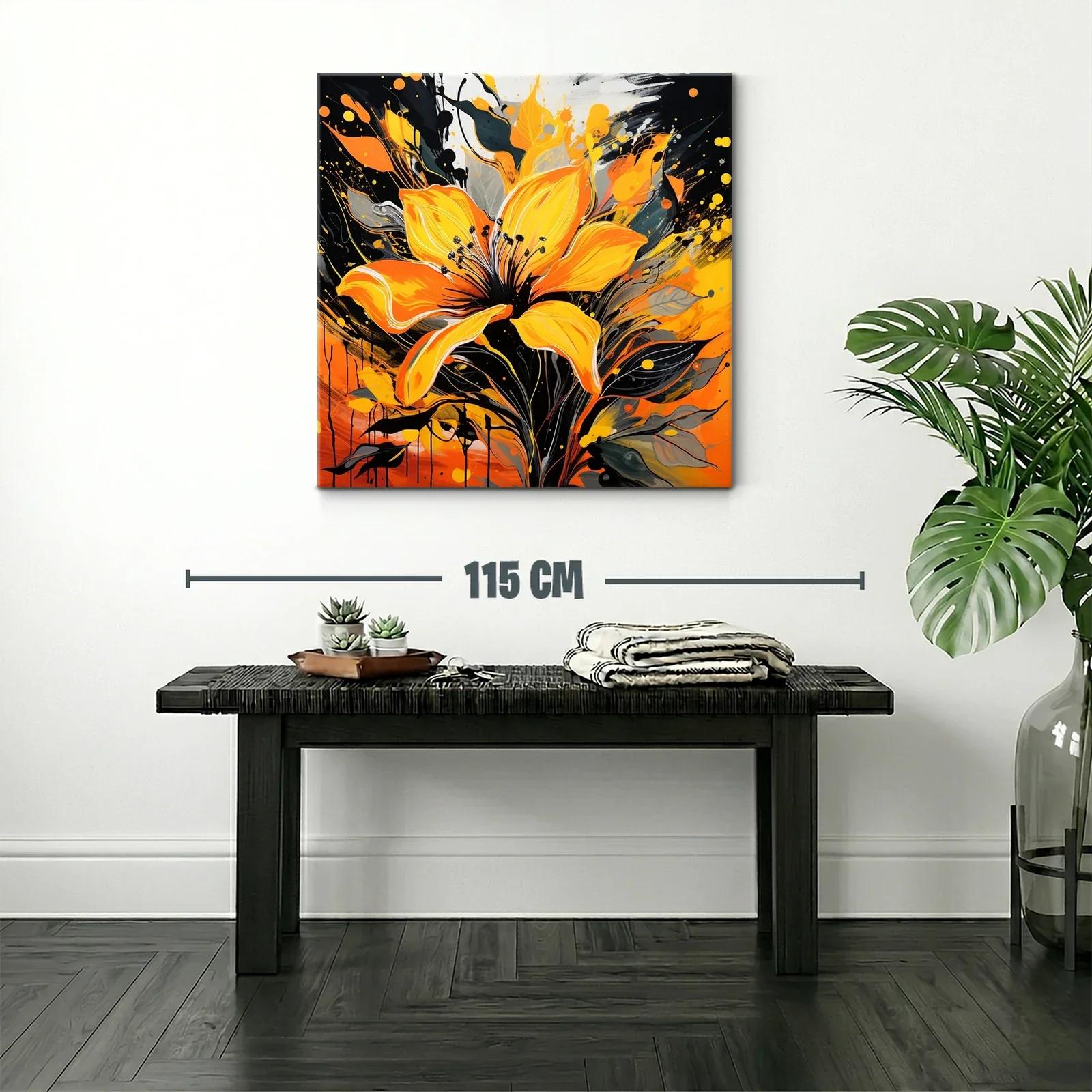 Flor vibrante con explosión de tonos naranja y negro — miniatura 2