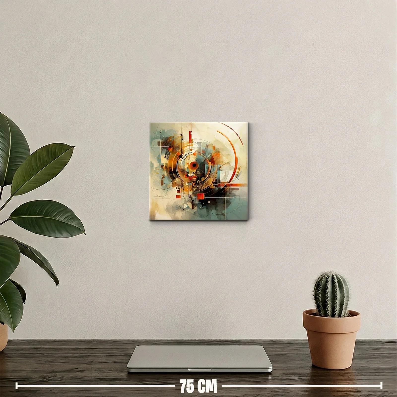 Composición abstracta con círculos y líneas en tonos cálidos — miniatura 2