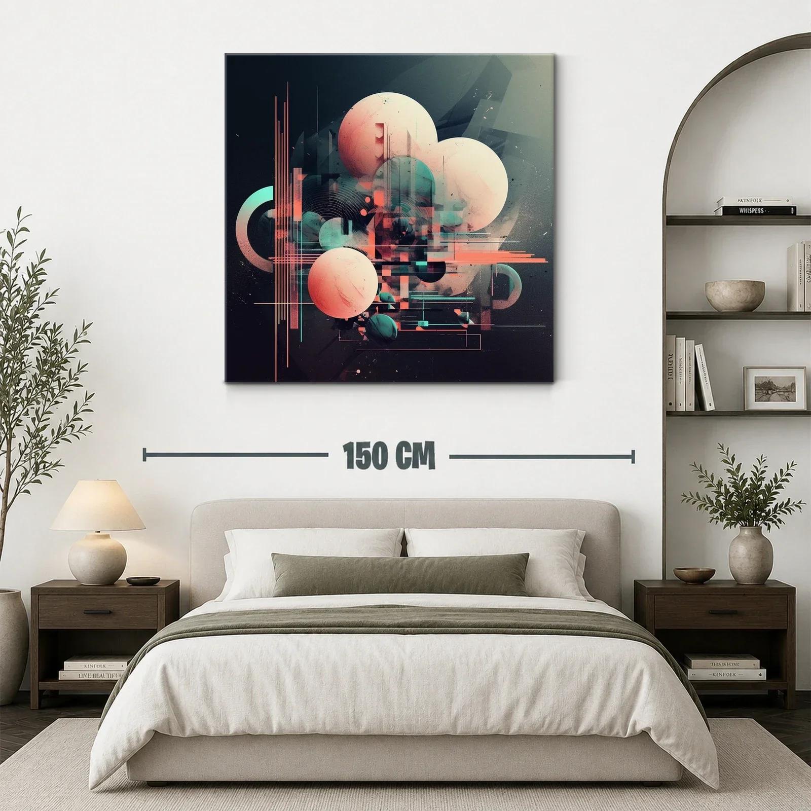 Composición abstracta con formas geométricas y esferas — miniatura 3