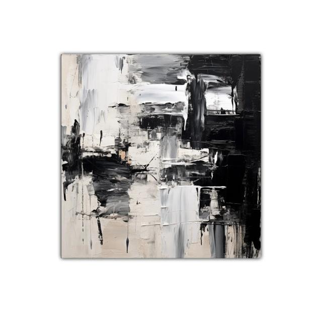 Composición abstracta en negro blanco y tonos neutros