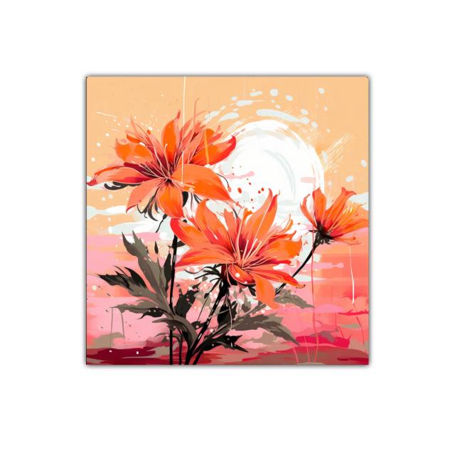 Lirios en tonos cálidos al amanecer vibrante