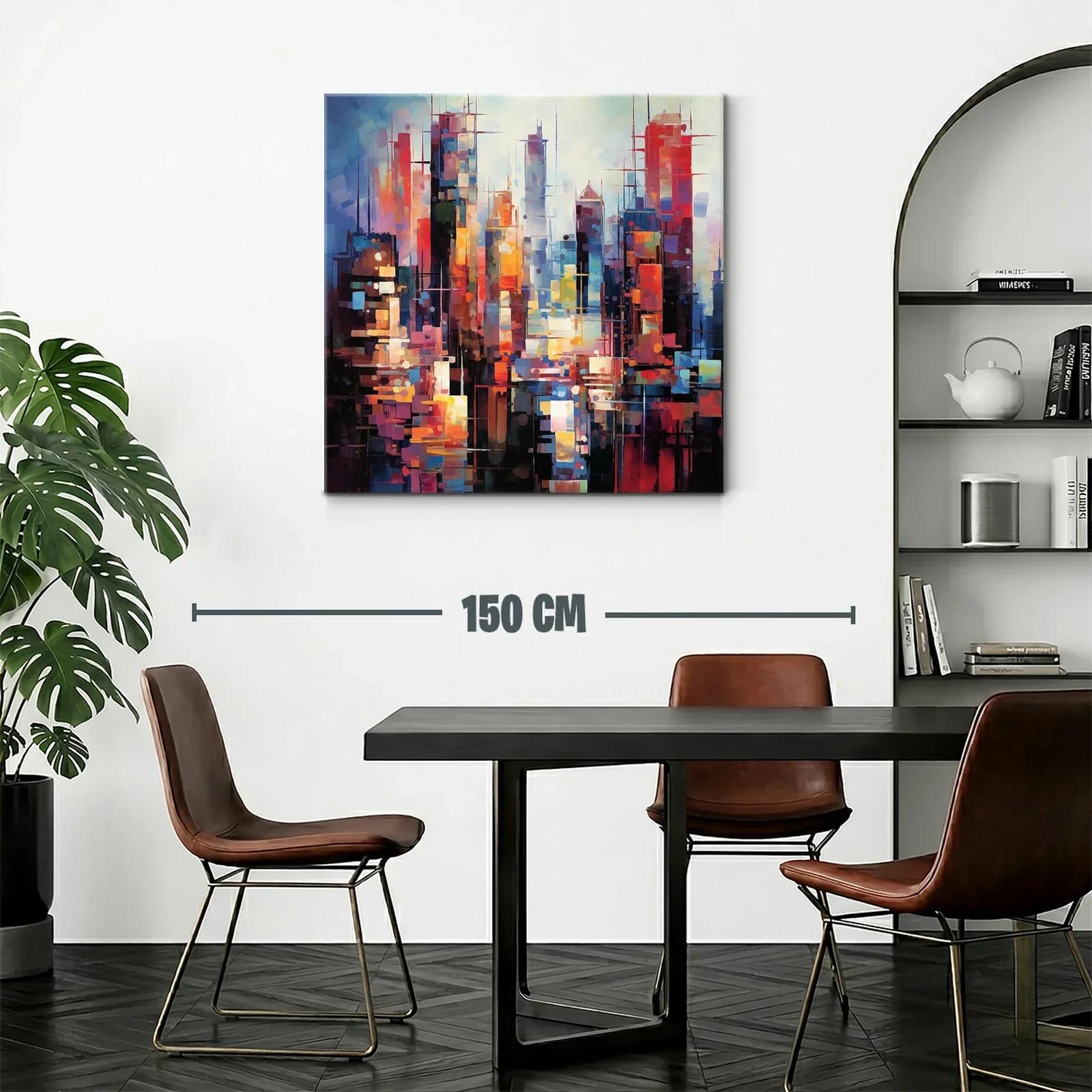 Ciudad vibrante con tonos cálidos y fríos contrastantes — miniatura 2