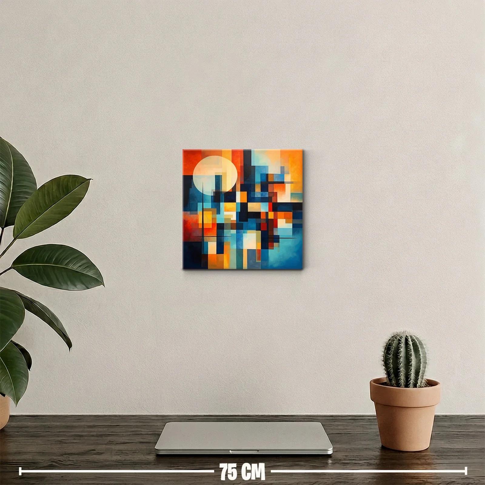 Composición geométrica moderna con tonos cálidos y fríos — miniatura 2