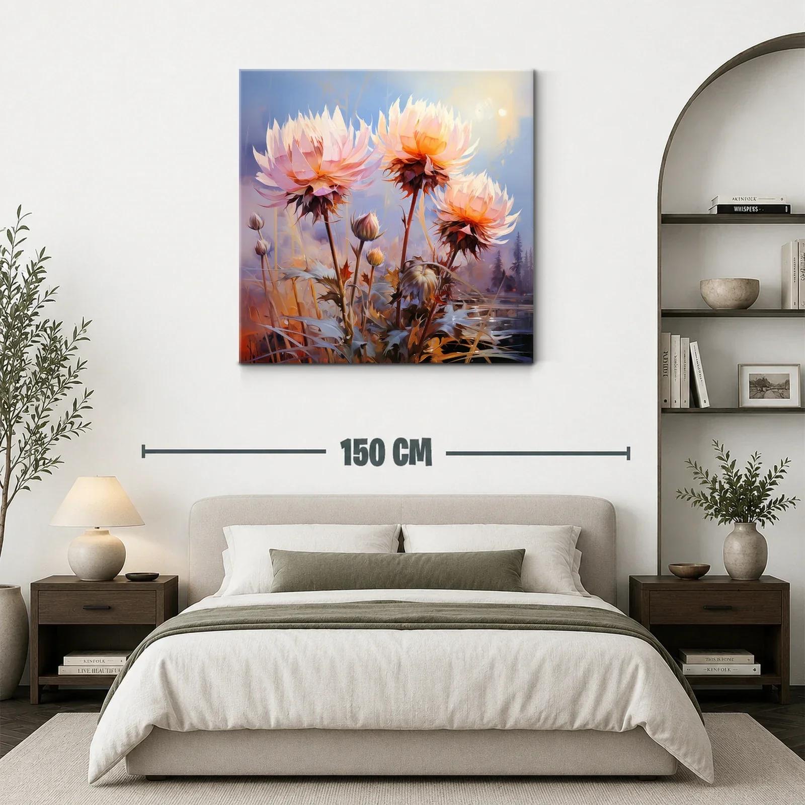 Flores luminosas en amanecer sereno con tonos cálidos — miniatura 3