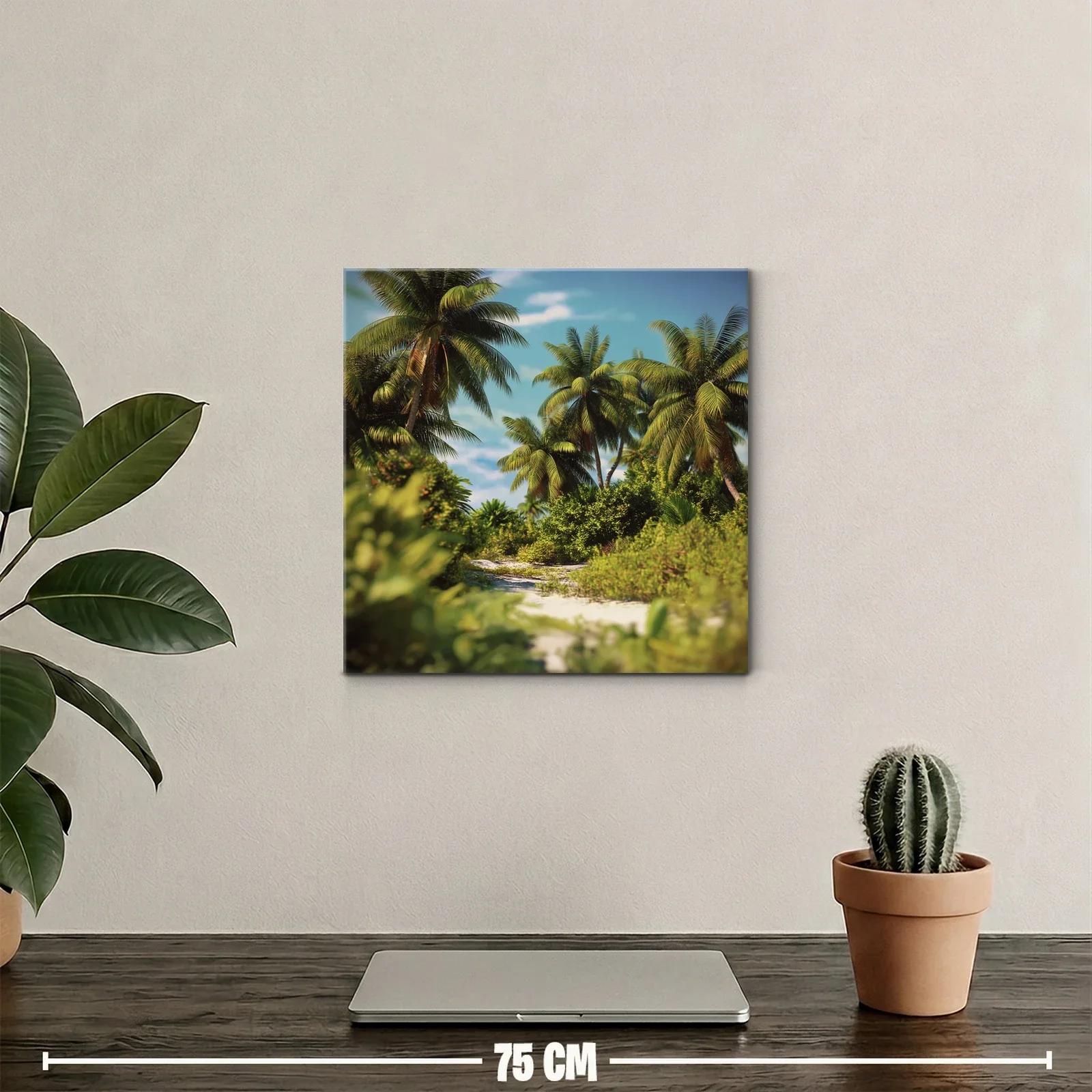 Paisaje tropical con palmeras y vegetación exuberante — miniatura 2