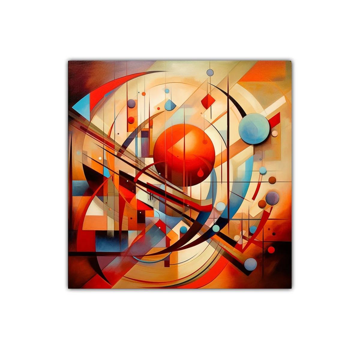 Composición geométrica en tonos cálidos y fríos vibrantes — imagen principal