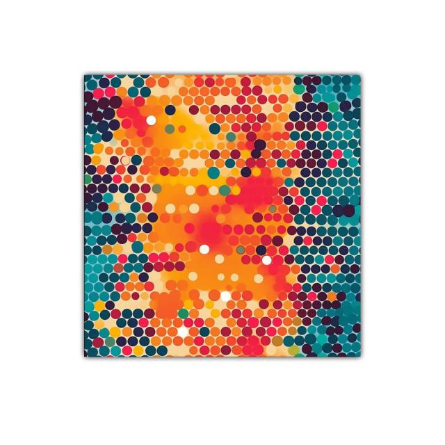 Cuadro decorativo con patrón colorido de círculos vibrantes