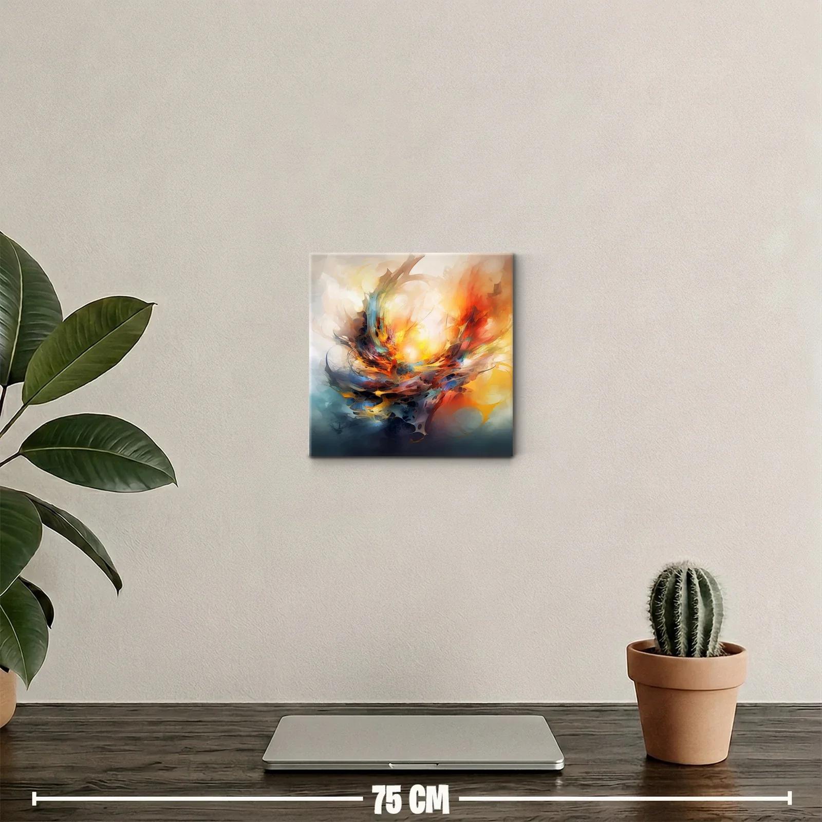 Cuadro abstracto con explosión de colores vibrantes y luz — miniatura 2