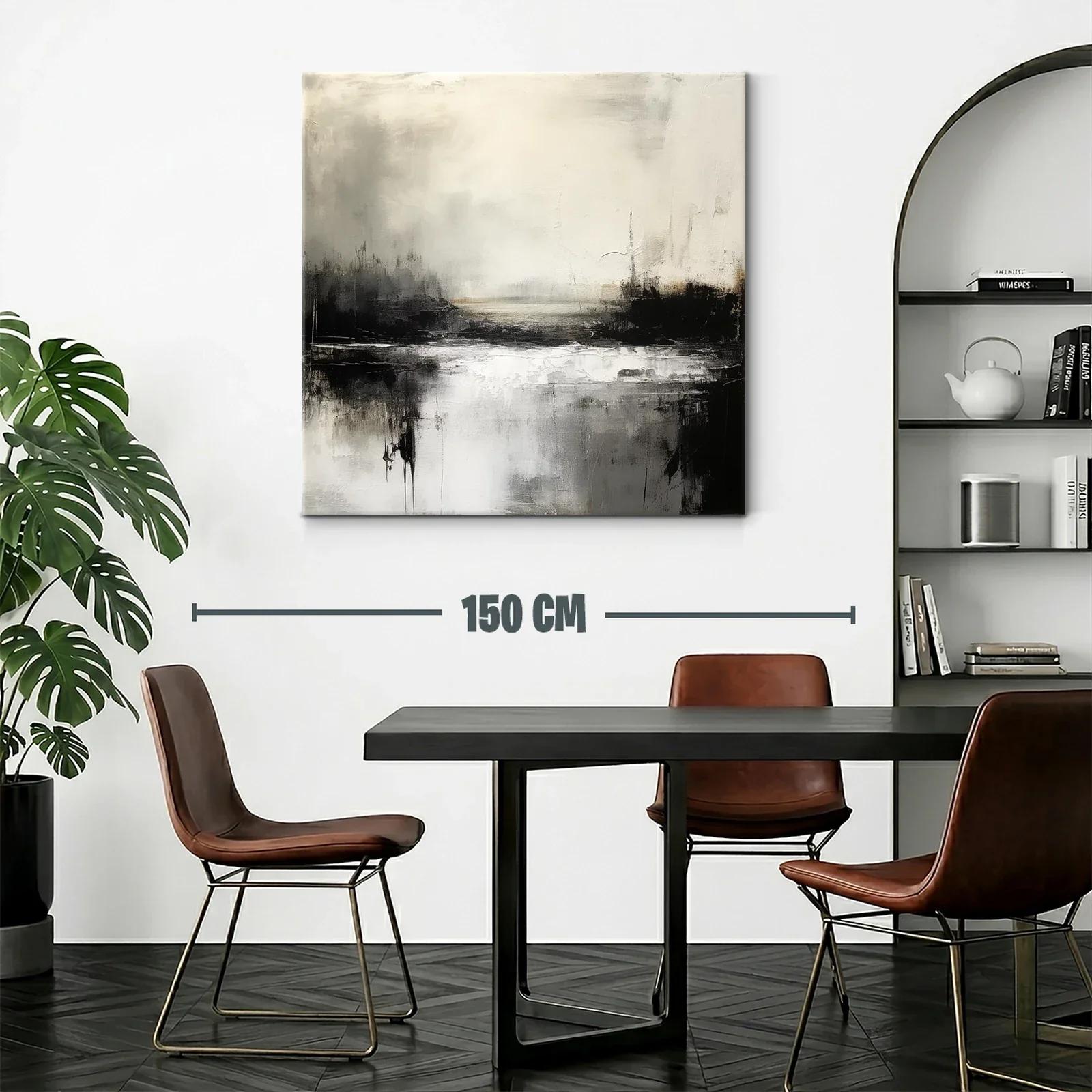 Paisaje abstracto en tonos neutros y contrastes intensos — miniatura 2