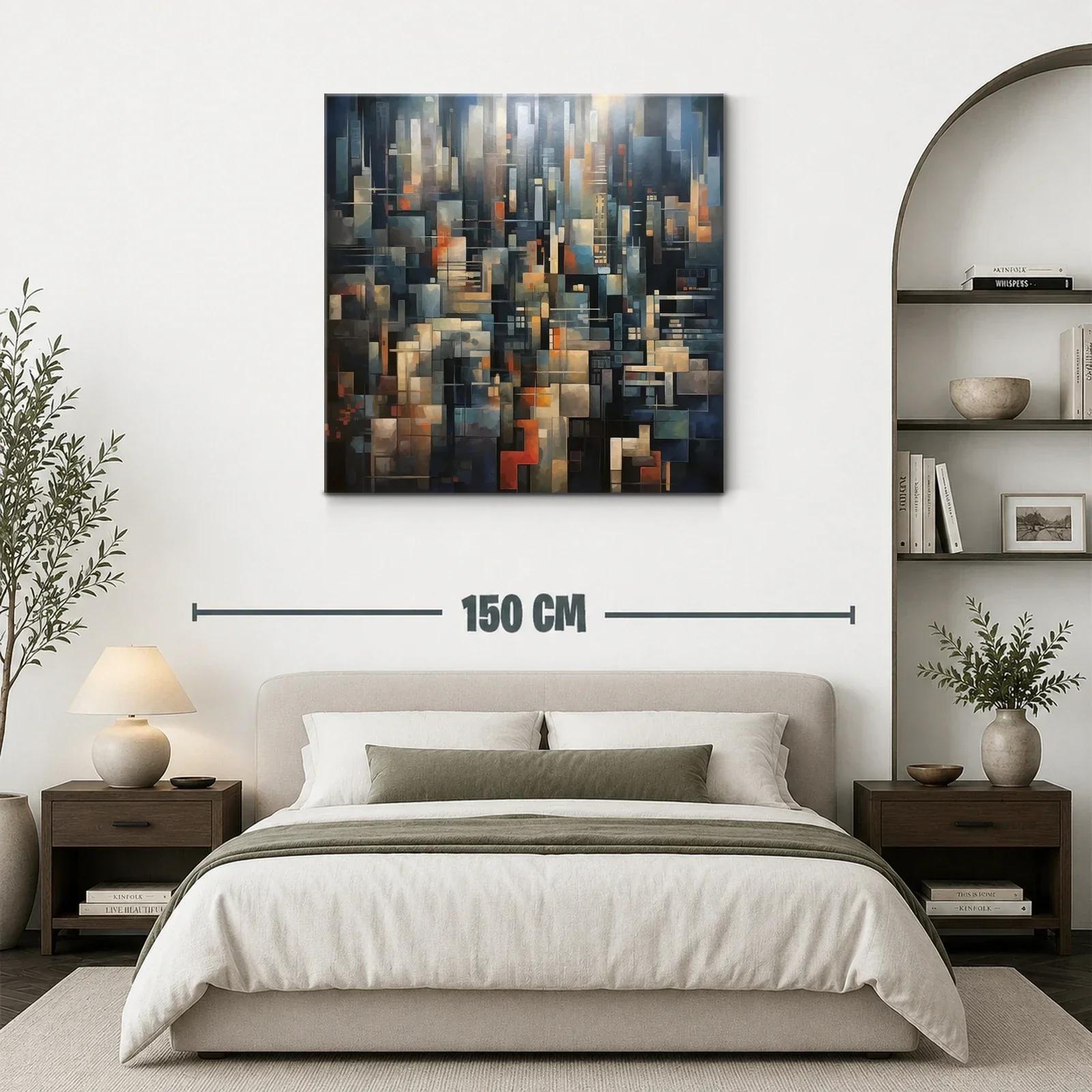 Composición abstracta urbana en tonos oscuros y cálidos — miniatura 3