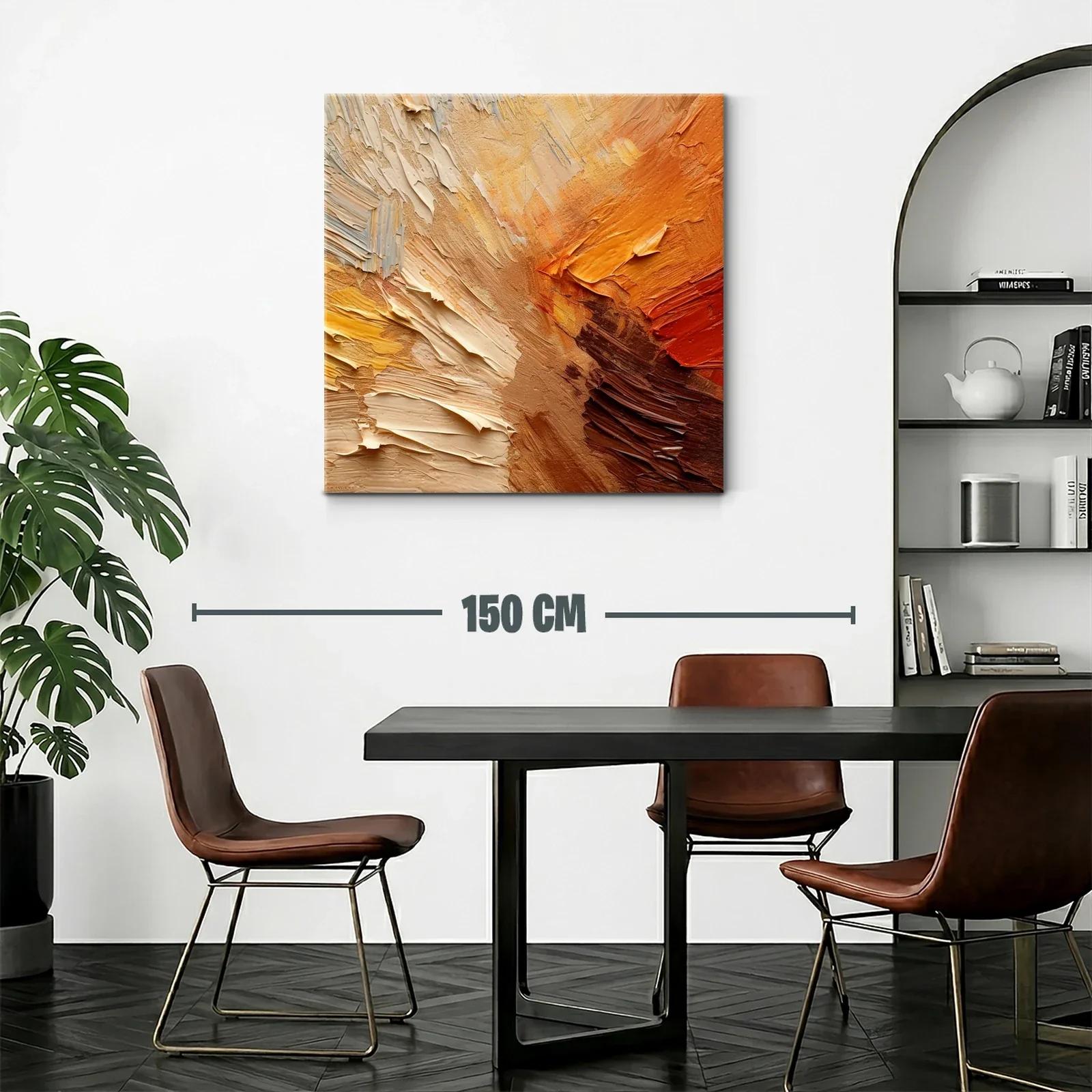 Cuadro abstracto en tonos cálidos tierra y ocres — miniatura 2