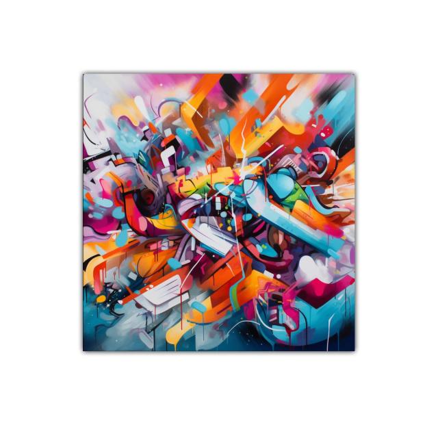 Explosión urbana de colores vibrantes y formas dinámicas