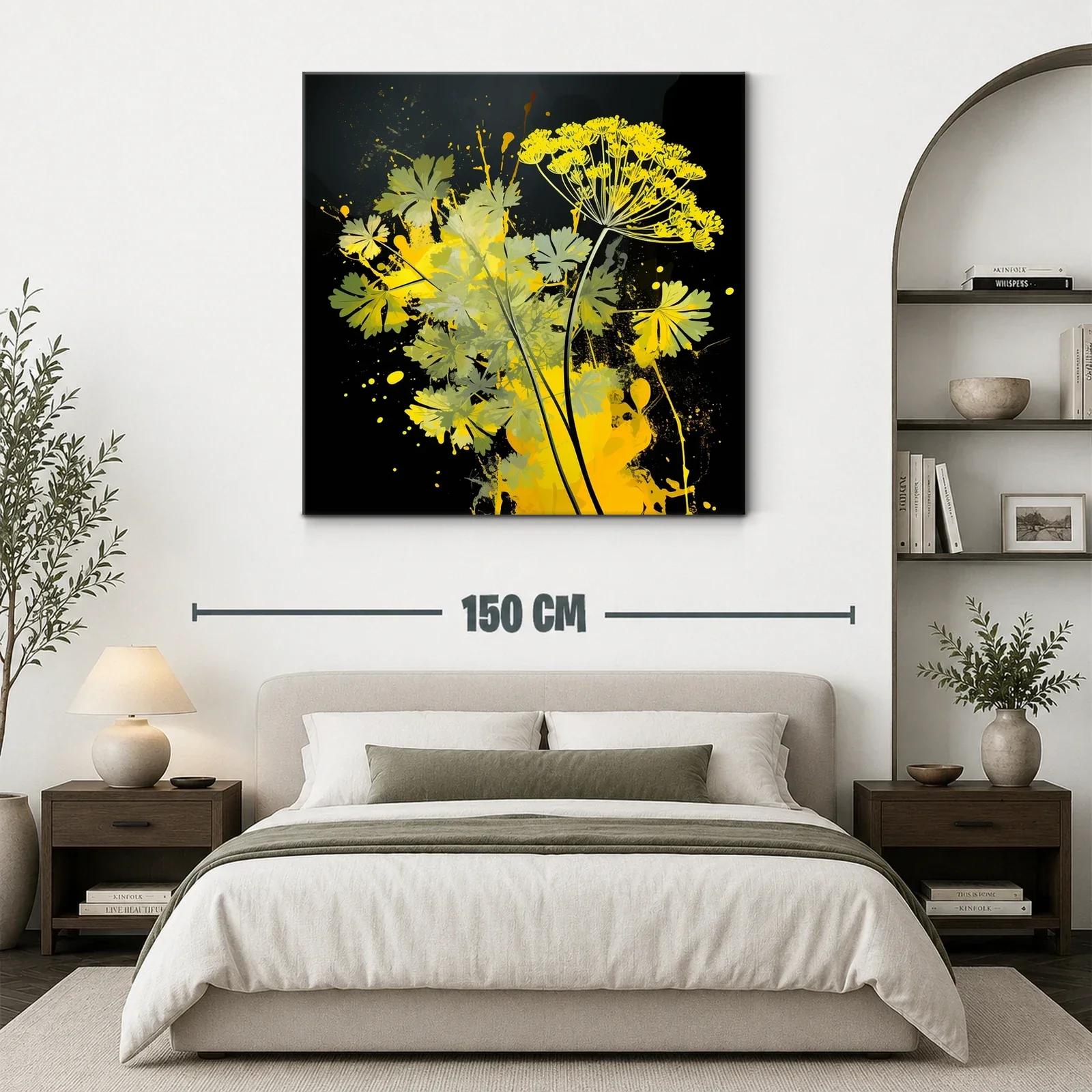 Flores amarillas vibrantes sobre fondo oscuro moderno — miniatura 3