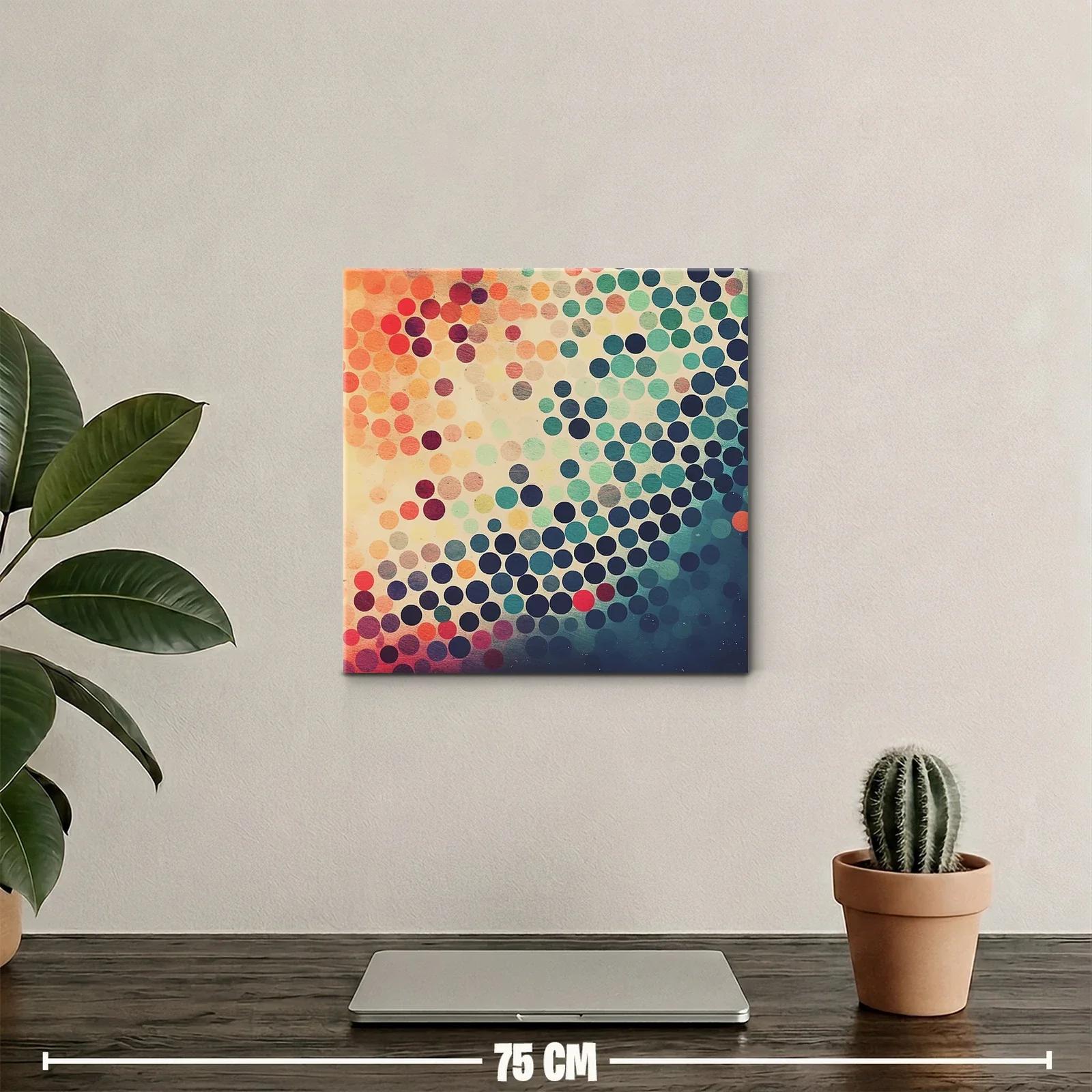 Composición abstracta de círculos en tonos cálidos y fríos — miniatura 2