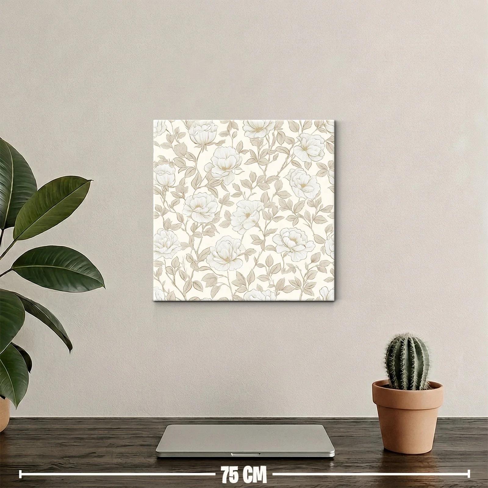 Diseño floral elegante en tonos beige y blanco suave — miniatura 2