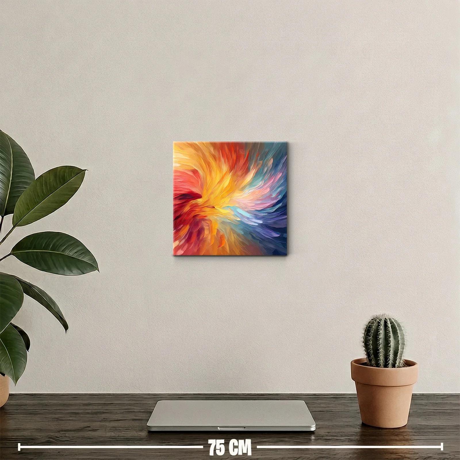 Cuadro abstracto con explosión de colores vibrantes y dinámicos — miniatura 2
