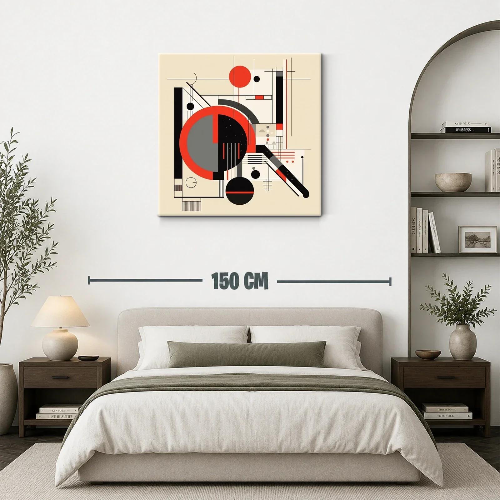 Composición abstracta en tonos rojos y negros geométrica — miniatura 3