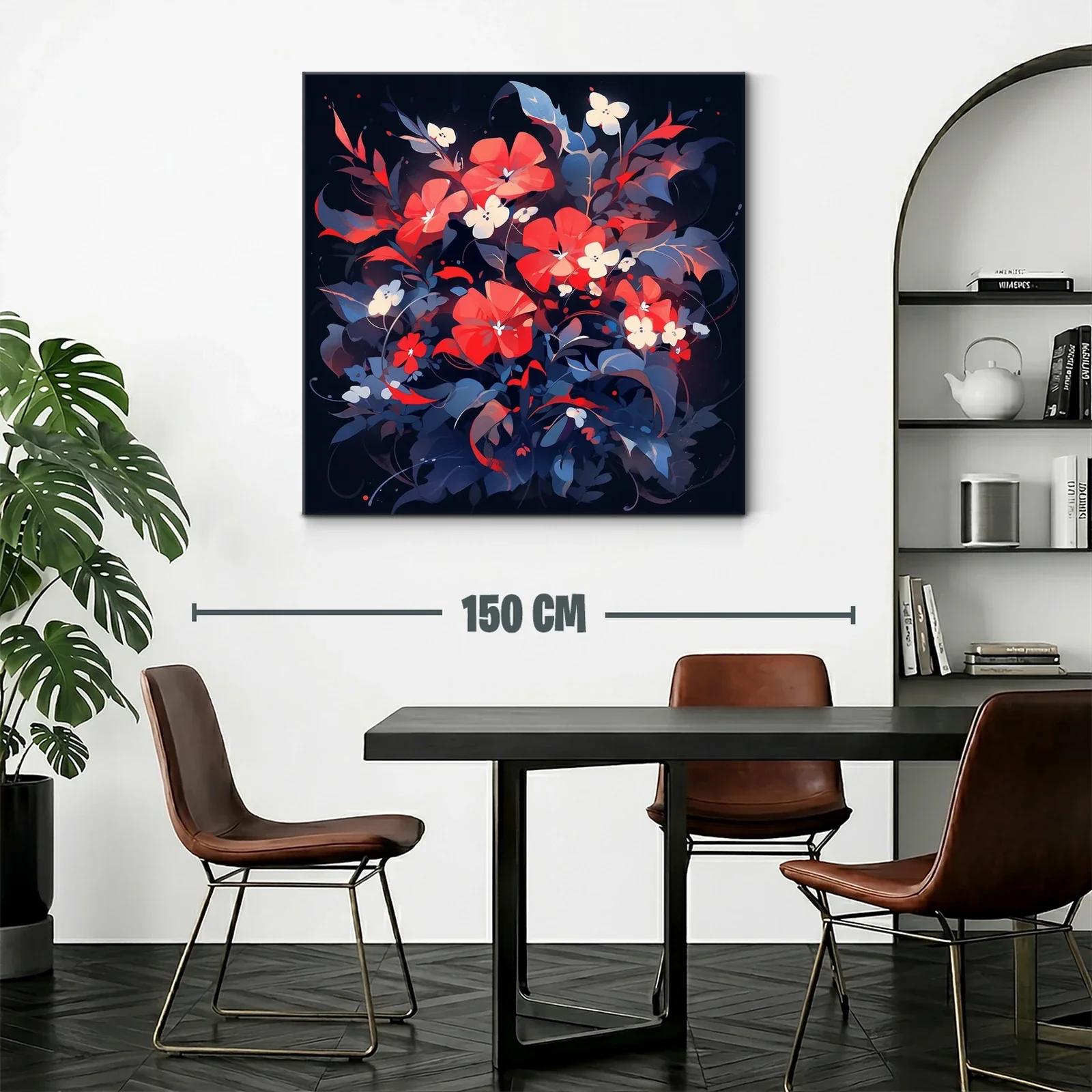 Flores vibrantes con tonos rojos y azules intensos — miniatura 2