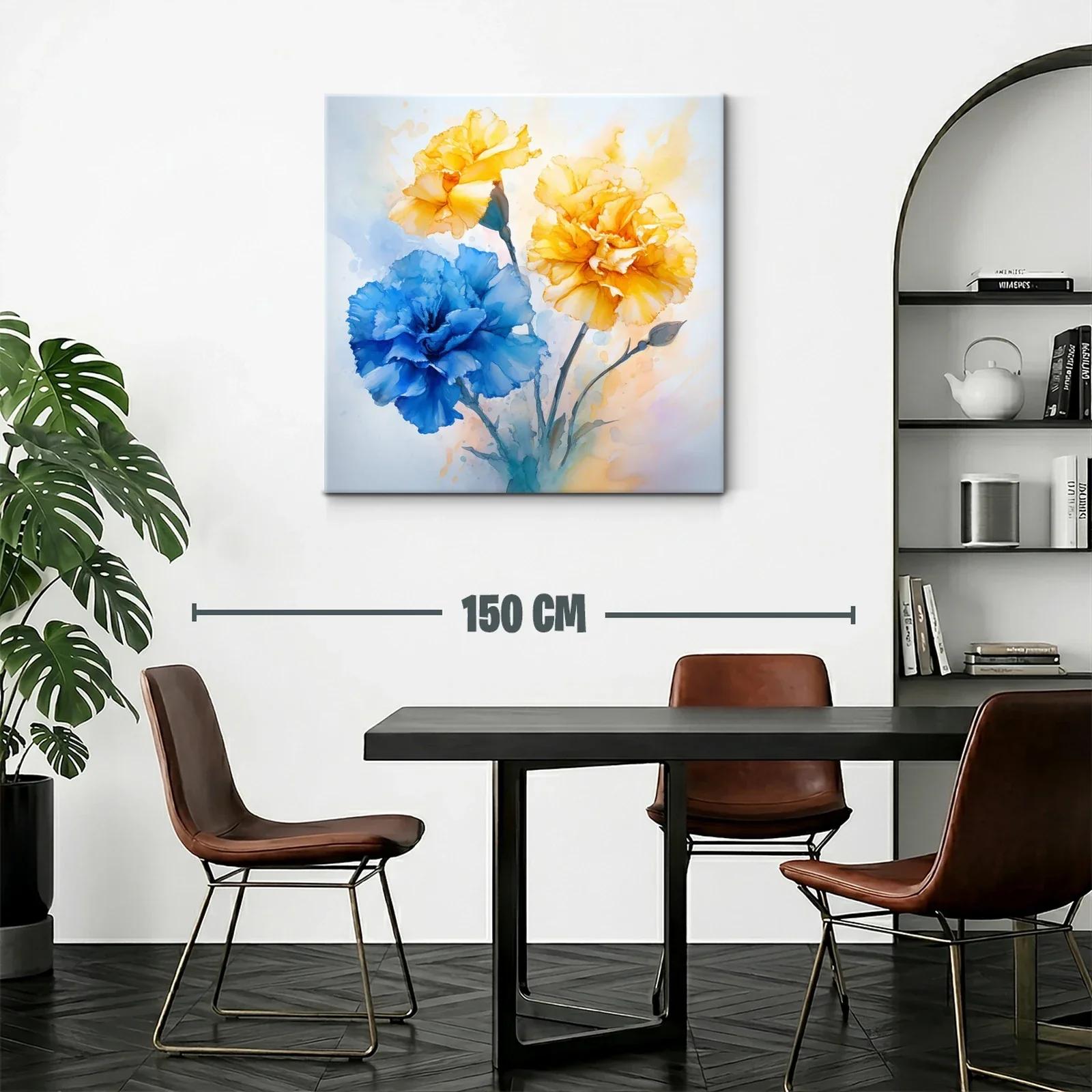 Flores vibrantes en tonos azules y amarillos delicados — miniatura 2