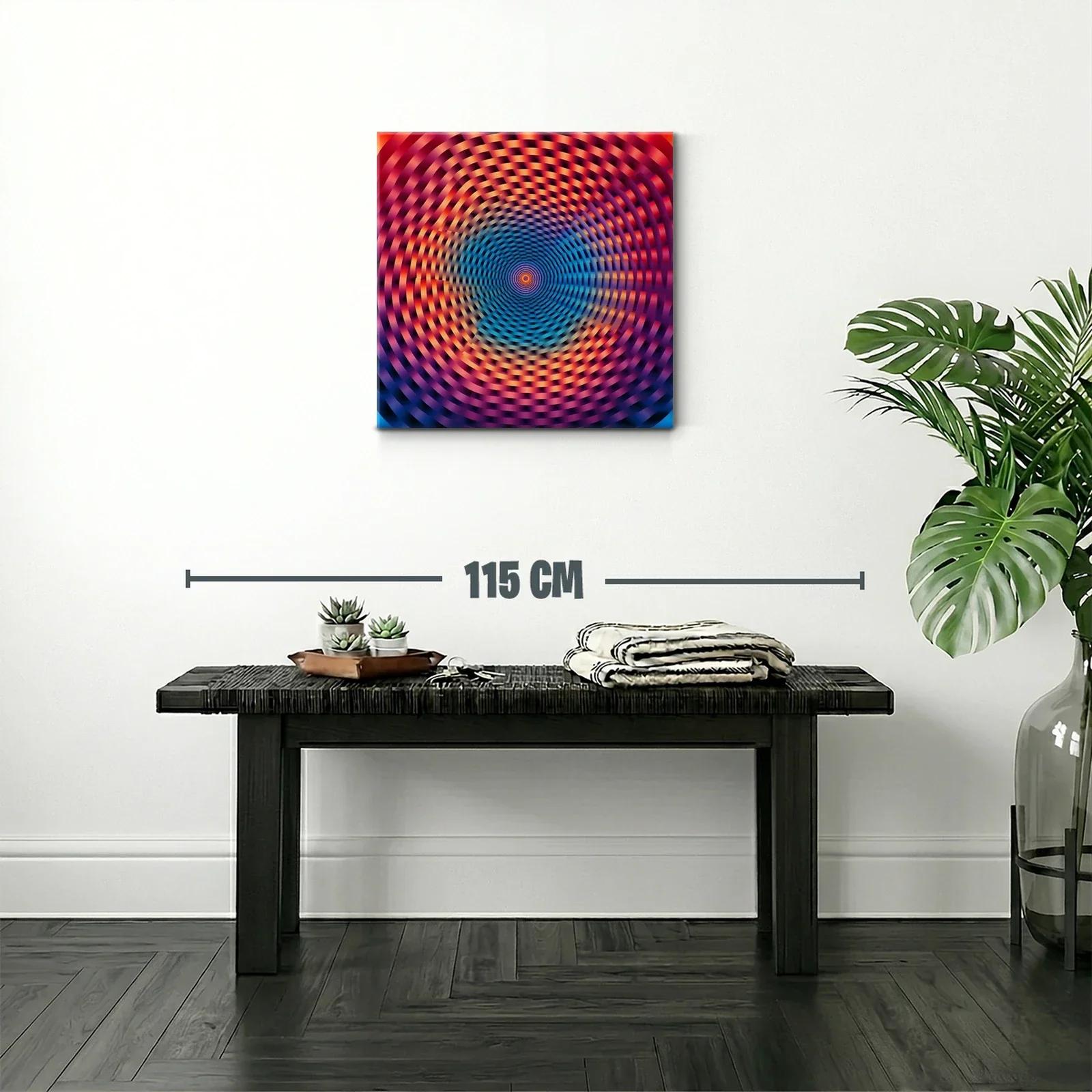 Cuadro abstracto con espiral caleidoscópica vibrante y dinámica — miniatura 2