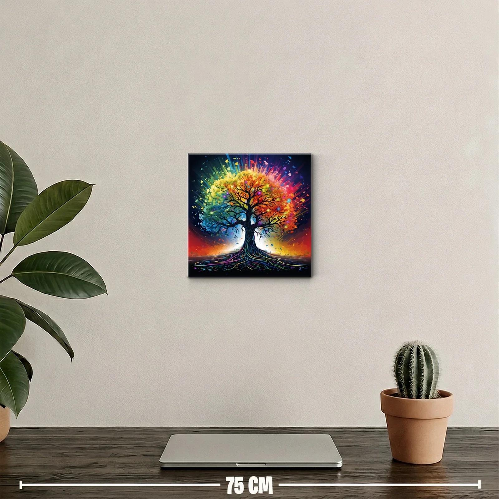 Árbol multicolor con vibrantes contrastes y energía visual — miniatura 2