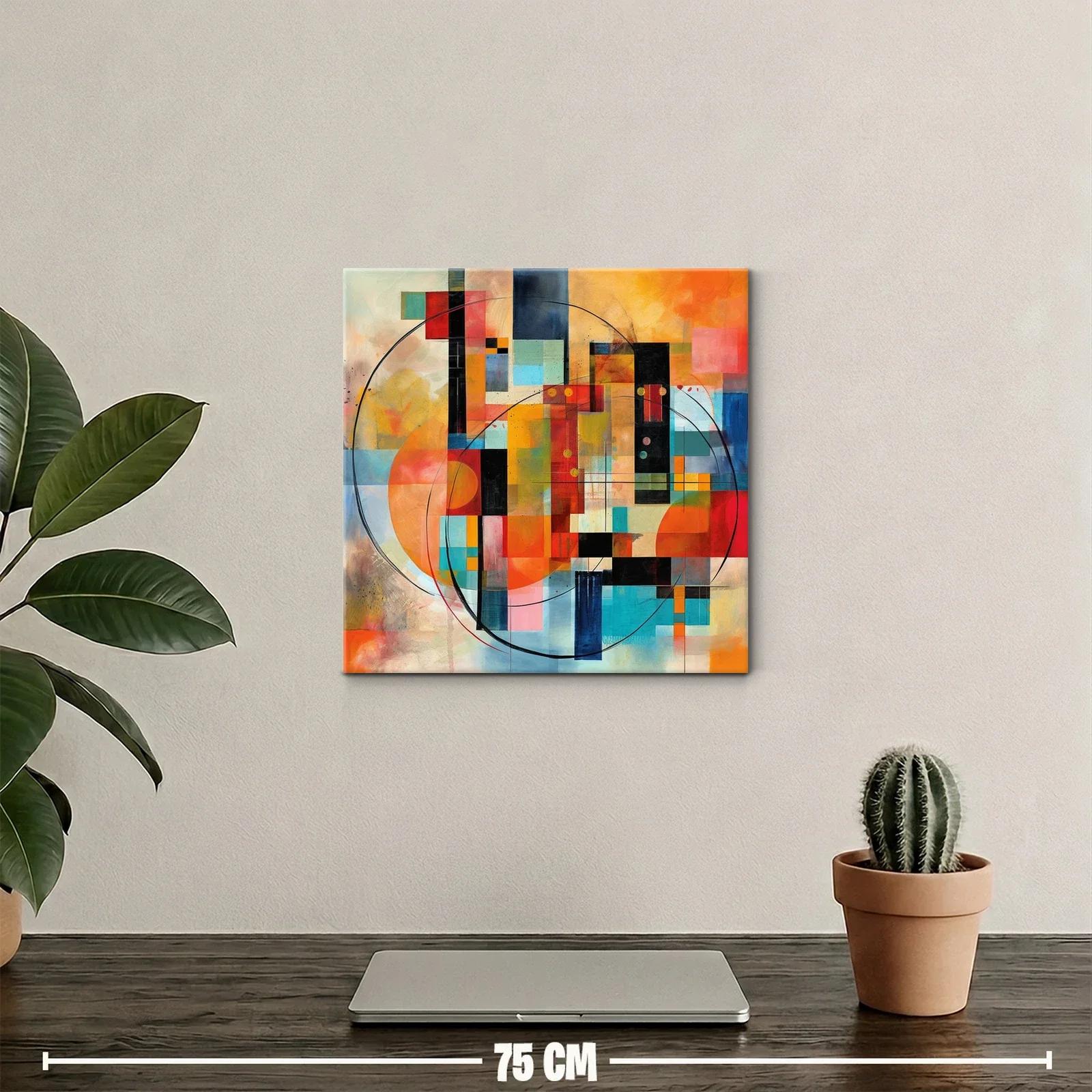 Composición abstracta con tonos cálidos y formas geométricas — miniatura 2