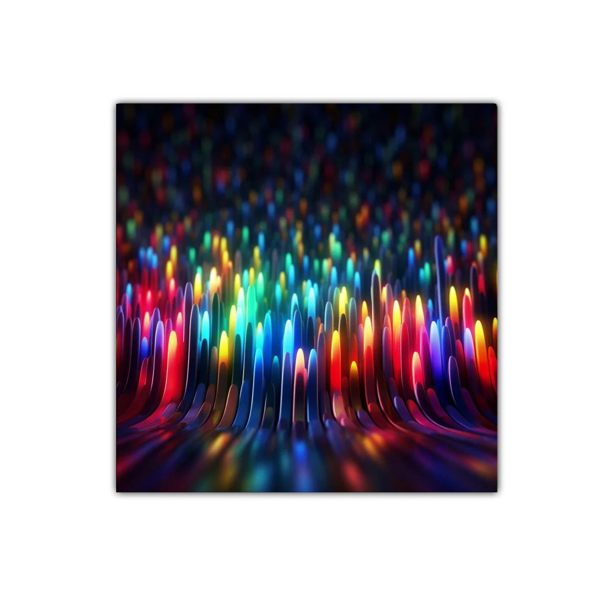 Cuadro vibrante con formas abstractas multicolor y luz intensa — miniatura 1
