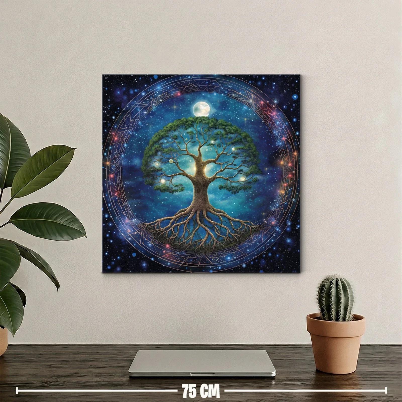 Árbol de la vida iluminado bajo un cielo estrellado — miniatura 2