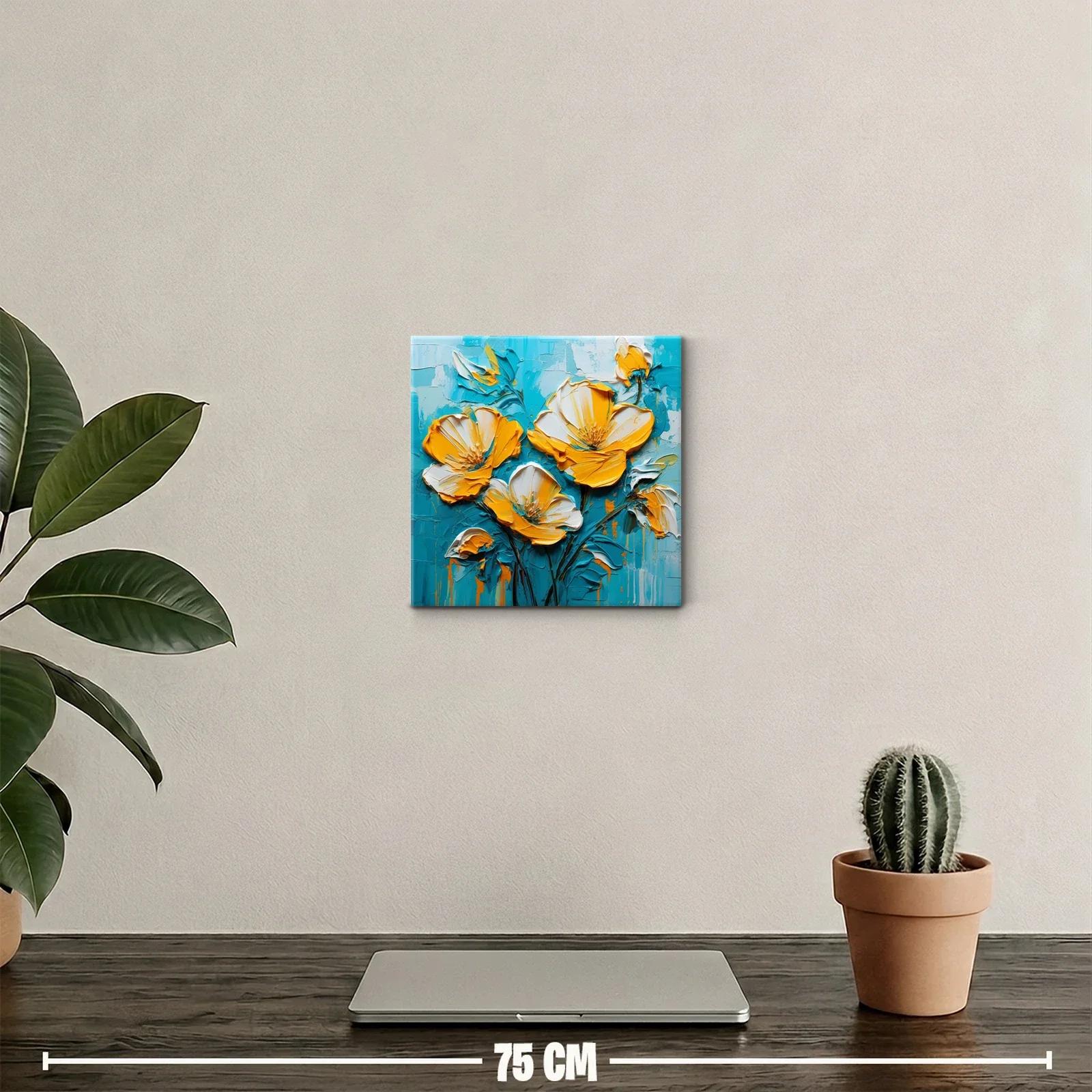 Flores vibrantes en tonos amarillos y azules equilibrados — miniatura 2