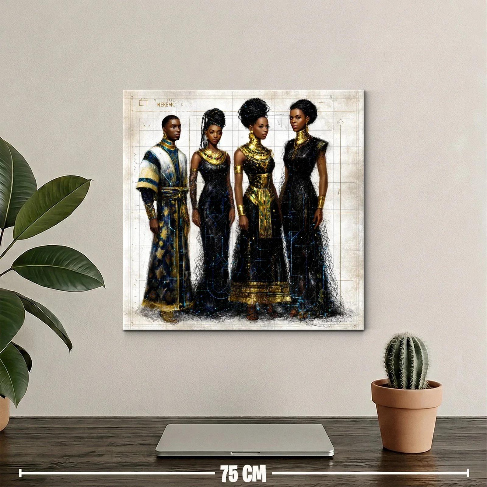 Elegancia ancestral en figuras con esencia dorada y negra — miniatura 2