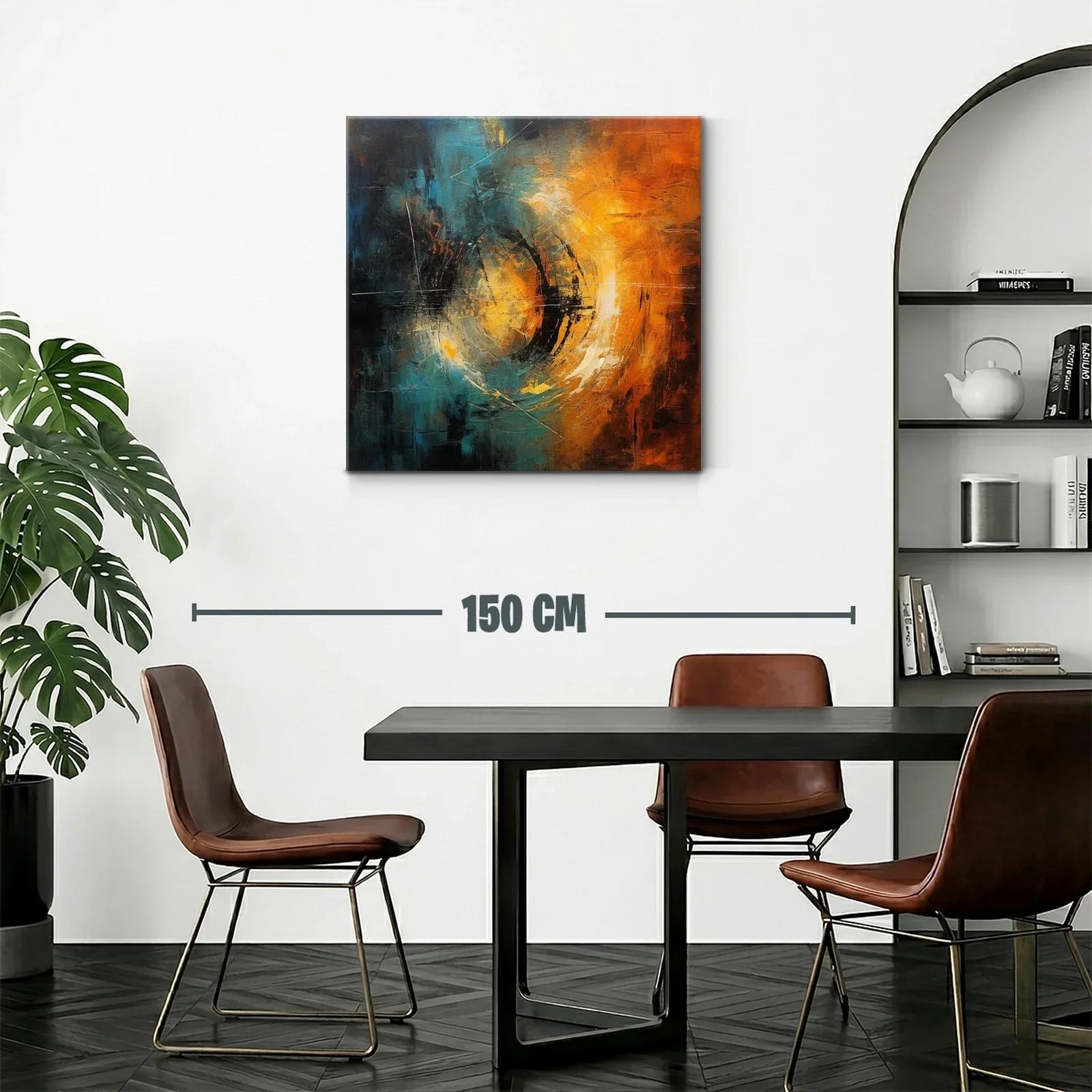 Composición abstracta con energía en tonos cálidos y fríos — miniatura 2