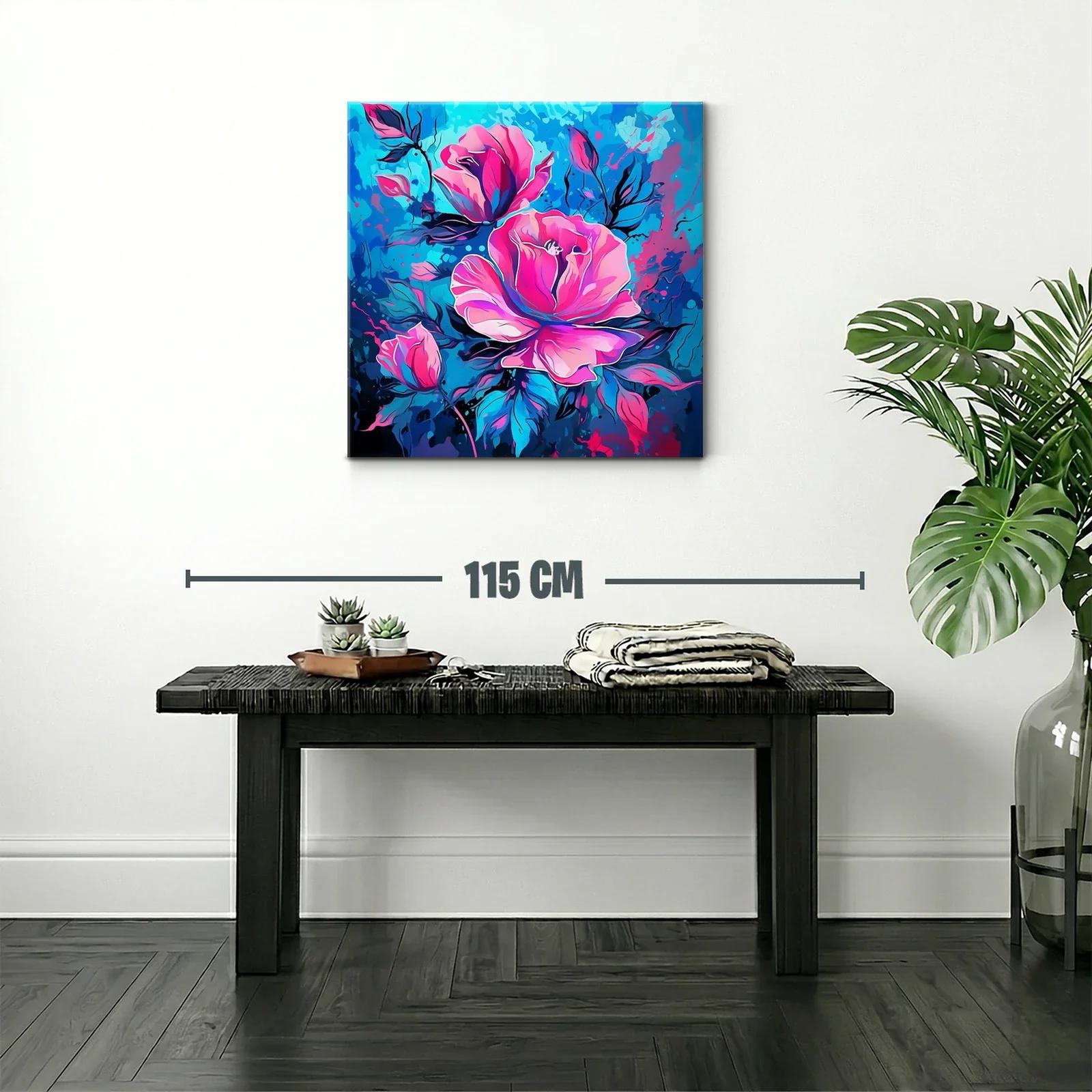 Flores vibrantes con tonos rosas y azules intensos — miniatura 2