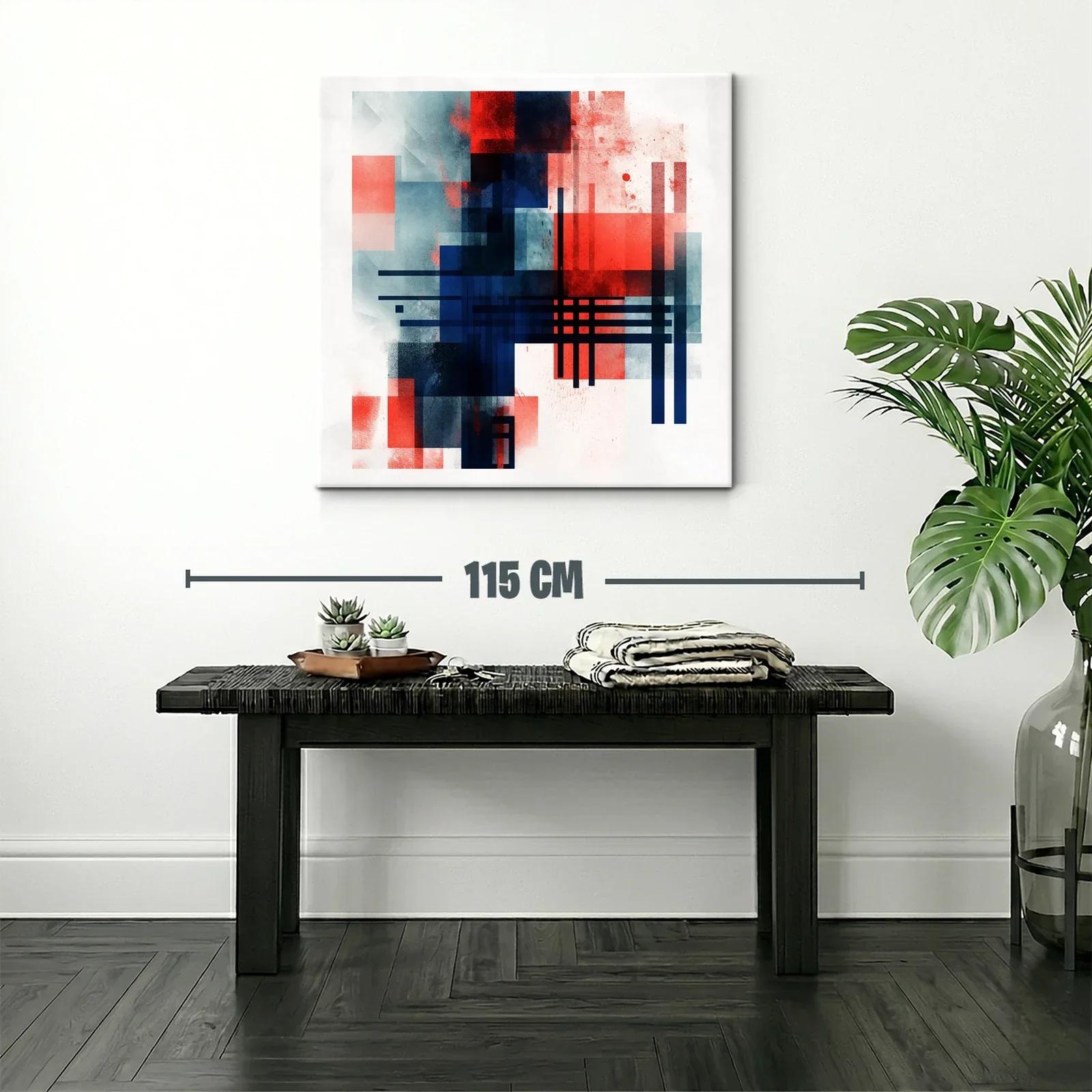 Composición geométrica con tonos rojos y azules intensos — miniatura 2