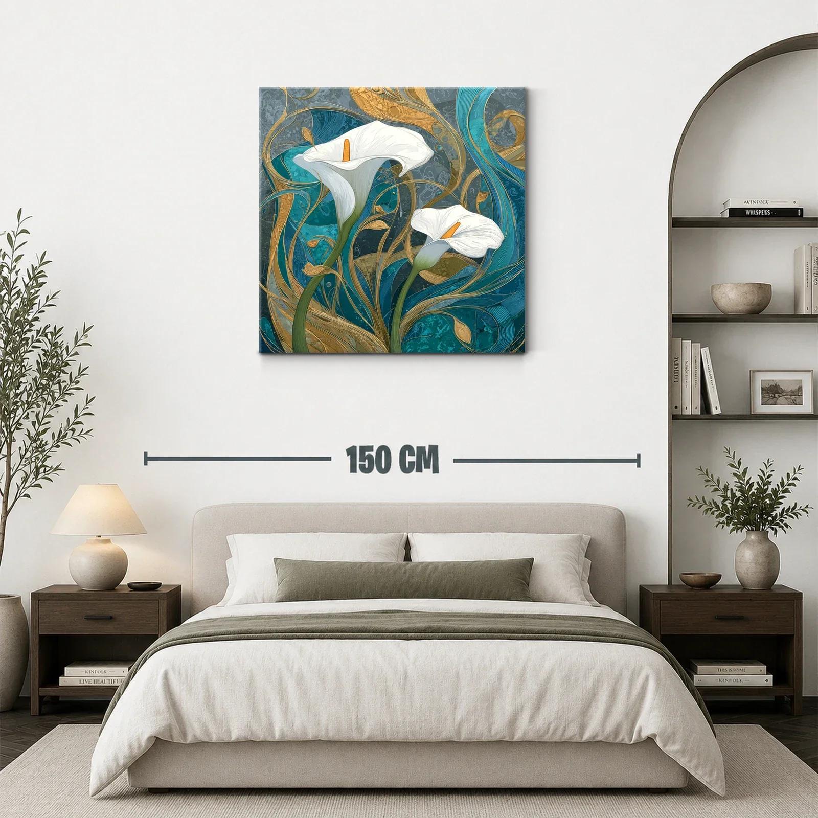 Elegancia natural con lirios blancos y diseño abstracto — miniatura 3