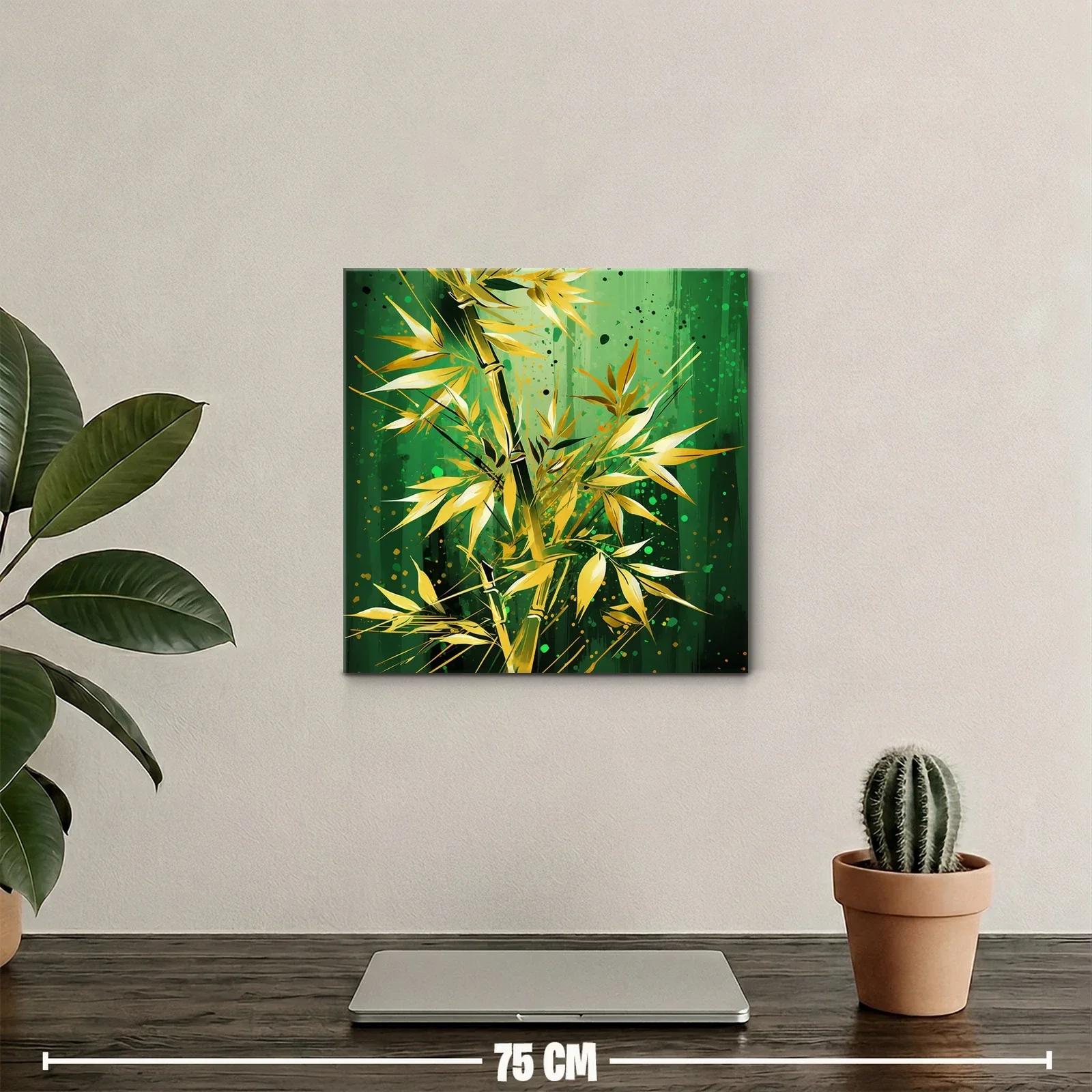 Elegancia natural en tonos verdes y dorados con bambú — miniatura 2