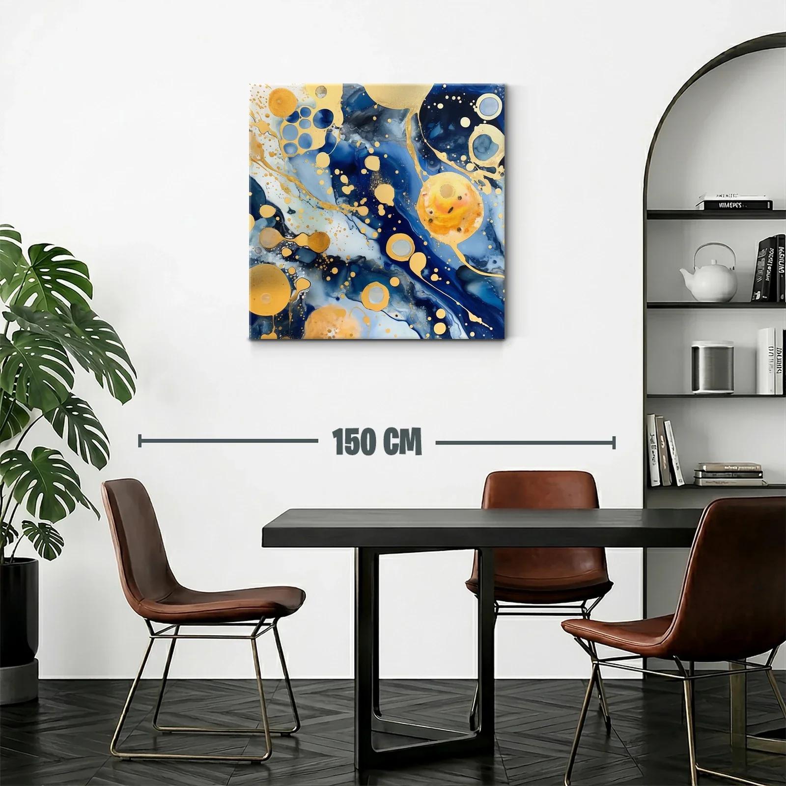 Composición Abstracta en Azul y Dorado — miniatura 2