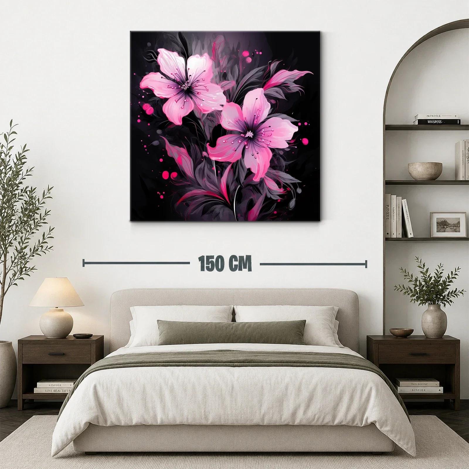 Elegancia floral en tonos rosa sobre fondo oscuro — miniatura 3