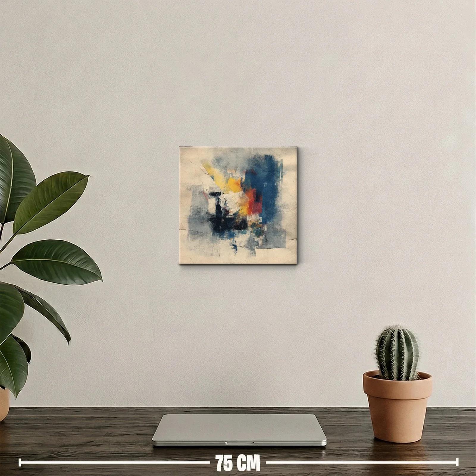 Composición abstracta con tonos cálidos y fríos mezclados — miniatura 2