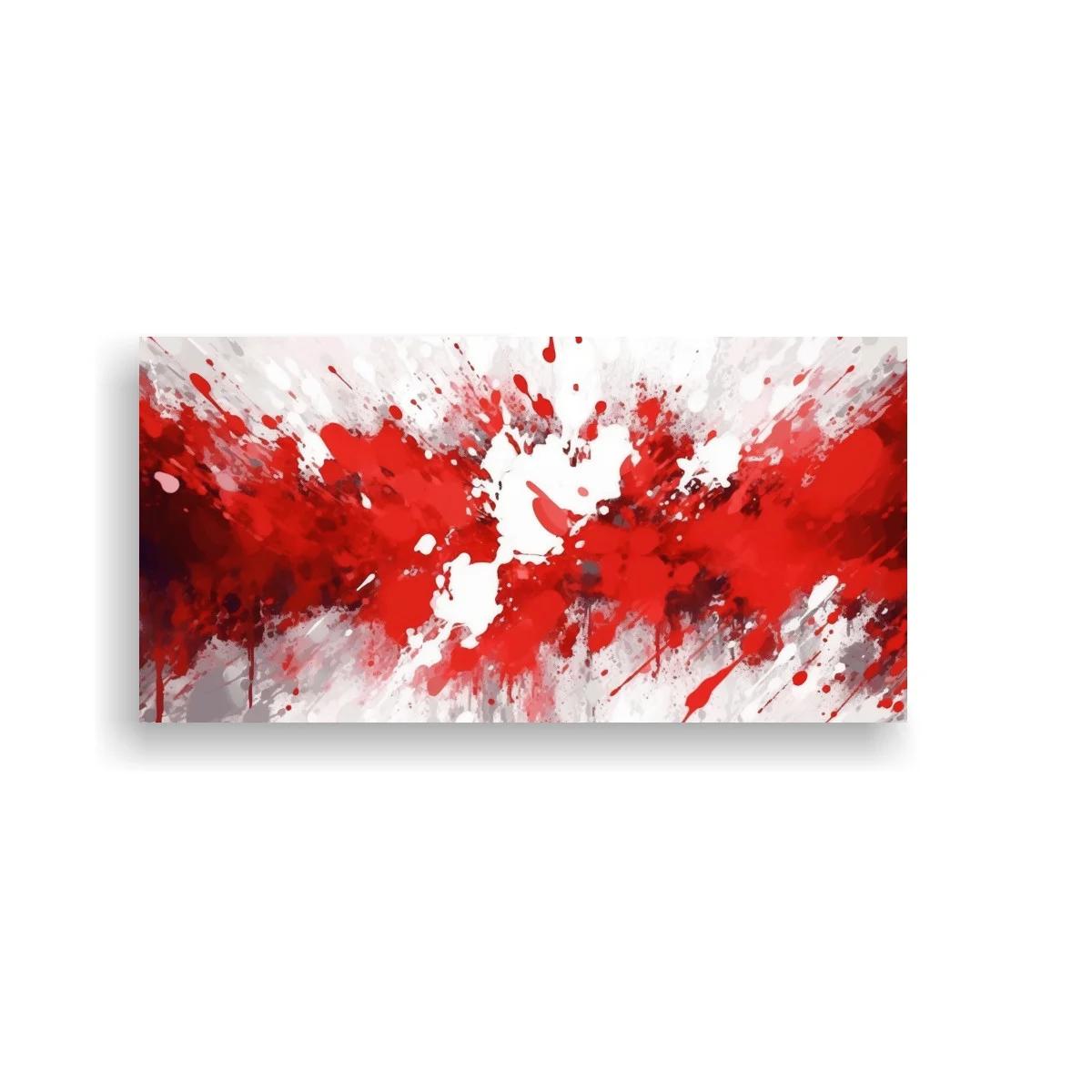 Cuadro salpicaduras abstractas rojas en expansión — imagen principal