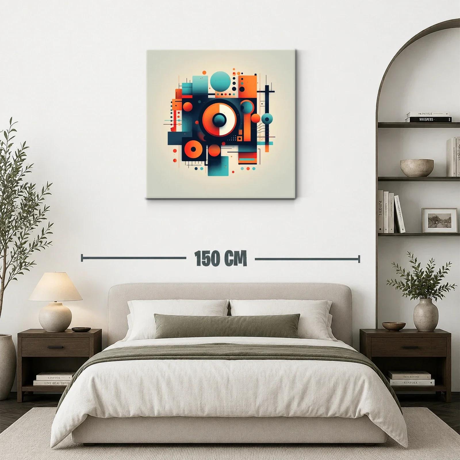 Composición geométrica vibrante en tonos naranjas y azules — miniatura 3