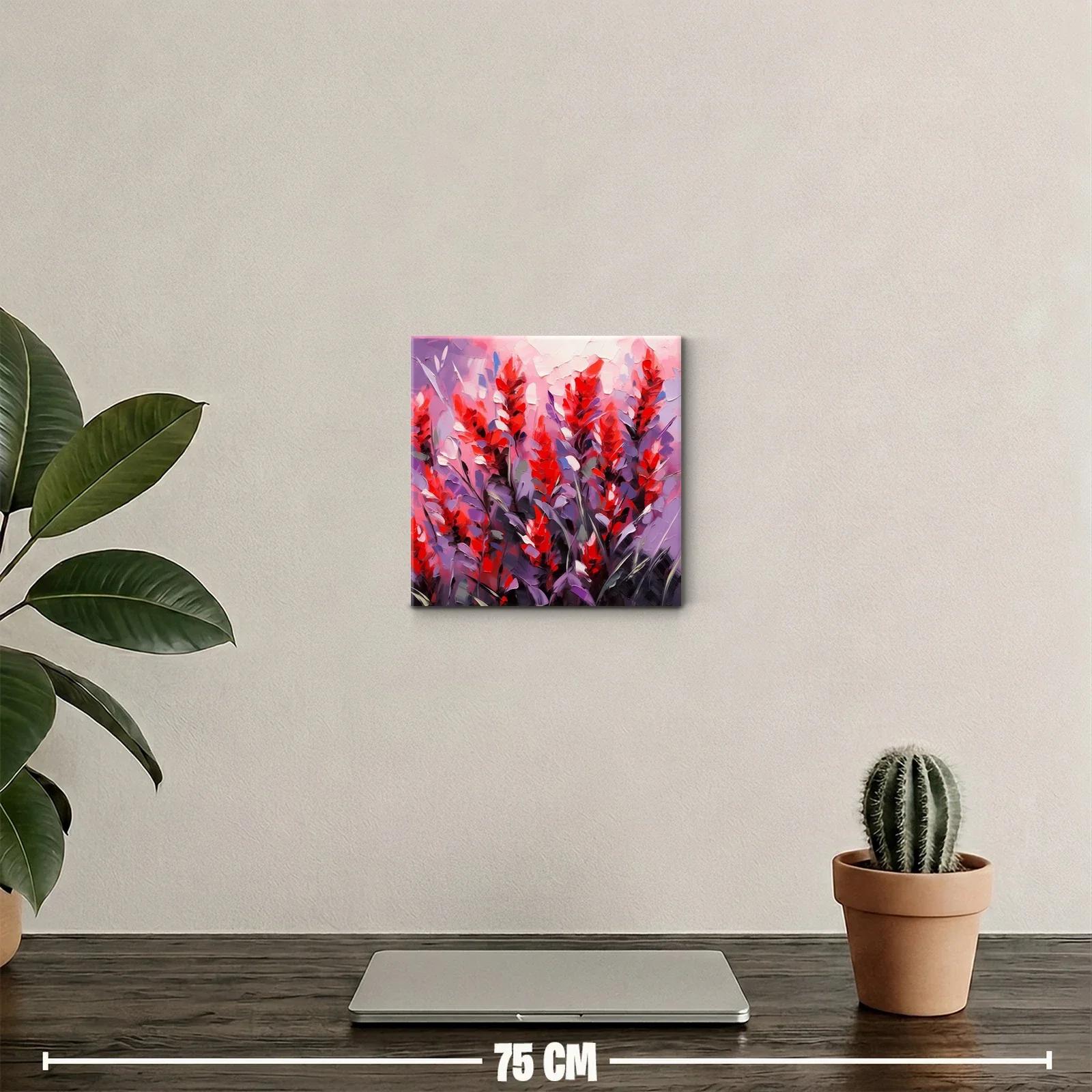 Vibrante esplendor floral en tonos rojos y lilas — miniatura 2