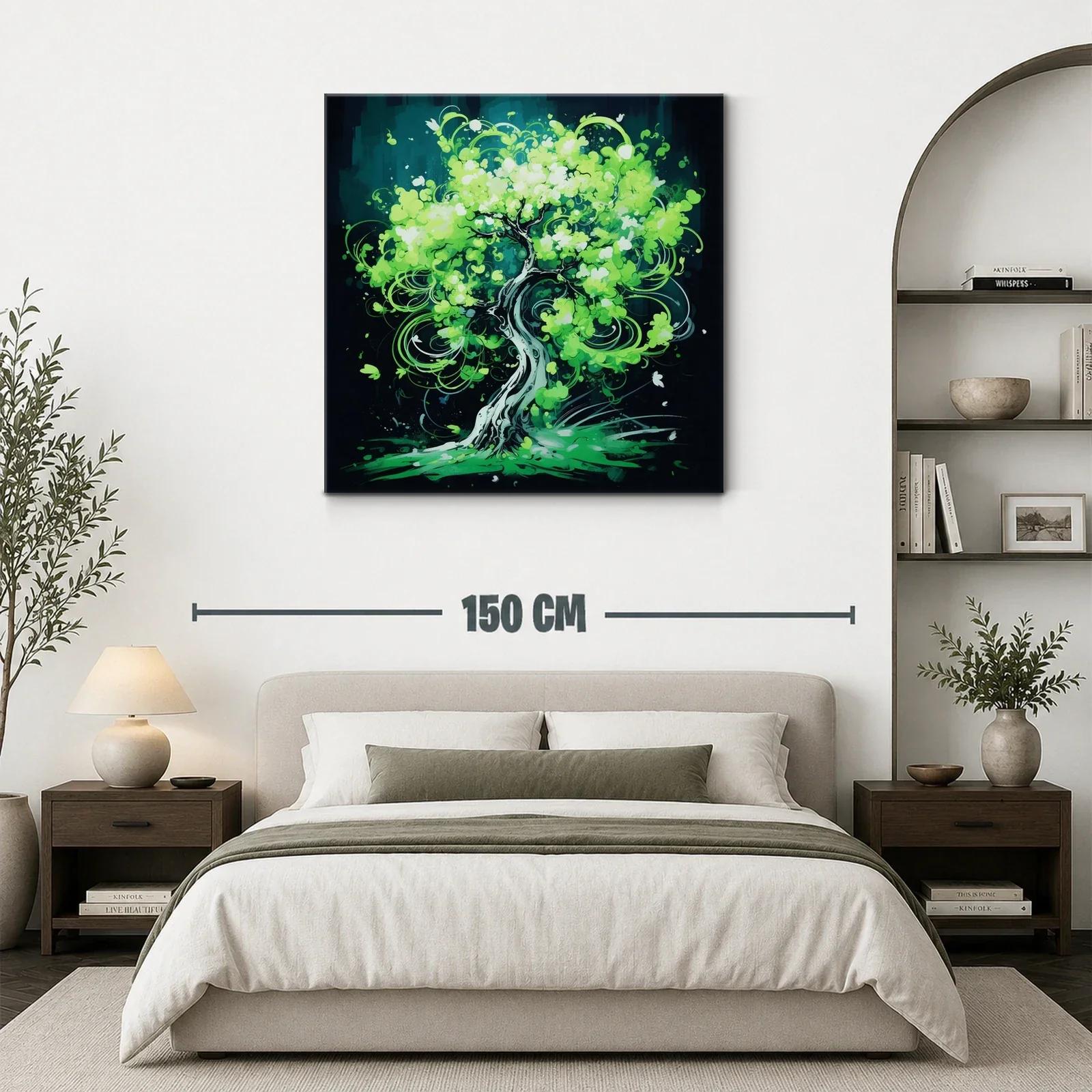 Árbol en movimiento de vibrantes tonos verdes — miniatura 3